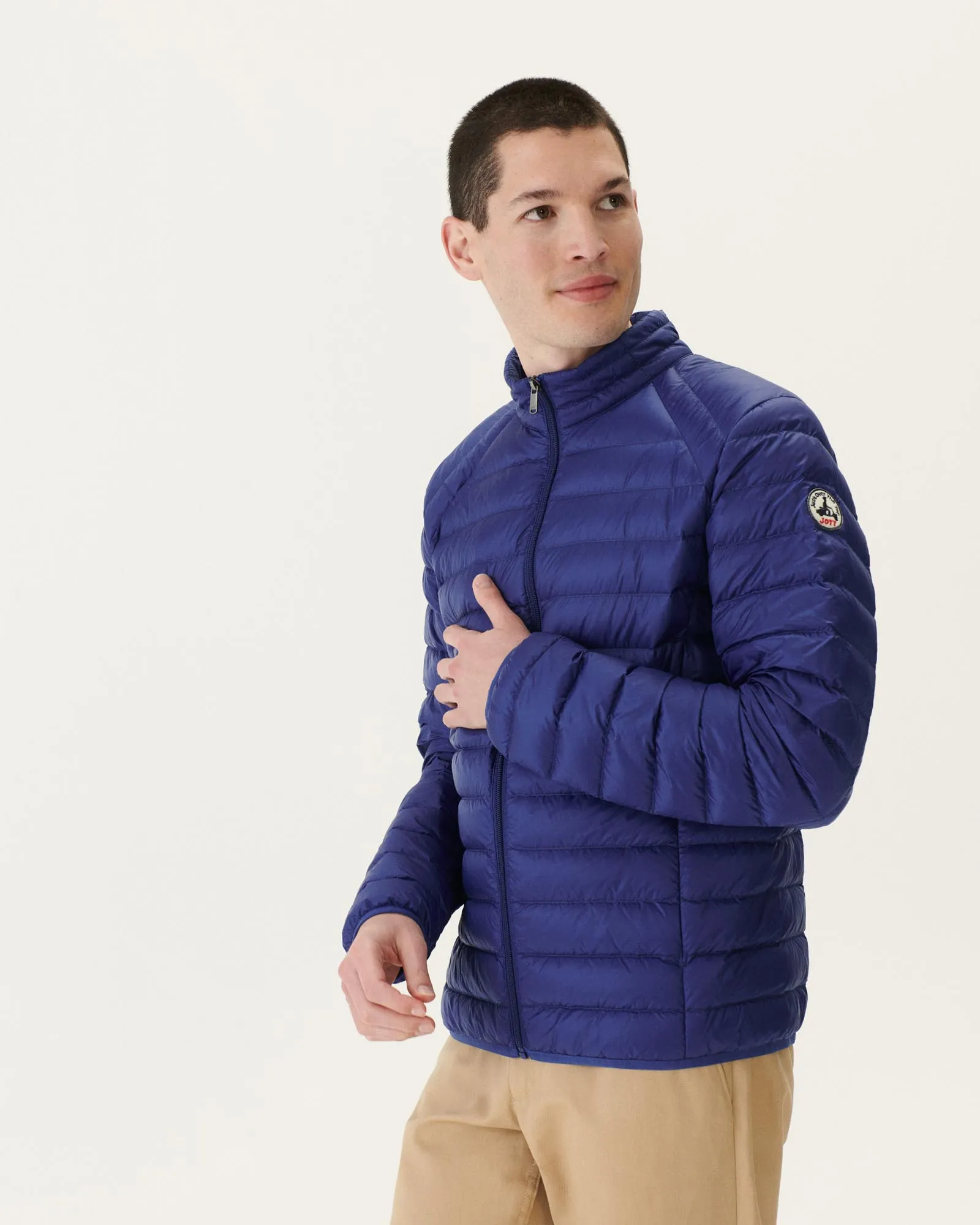 Dark Denim Lightweight down jacket Mat