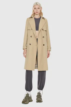 Double-Breasted Classic Lapel Long Trench Coat