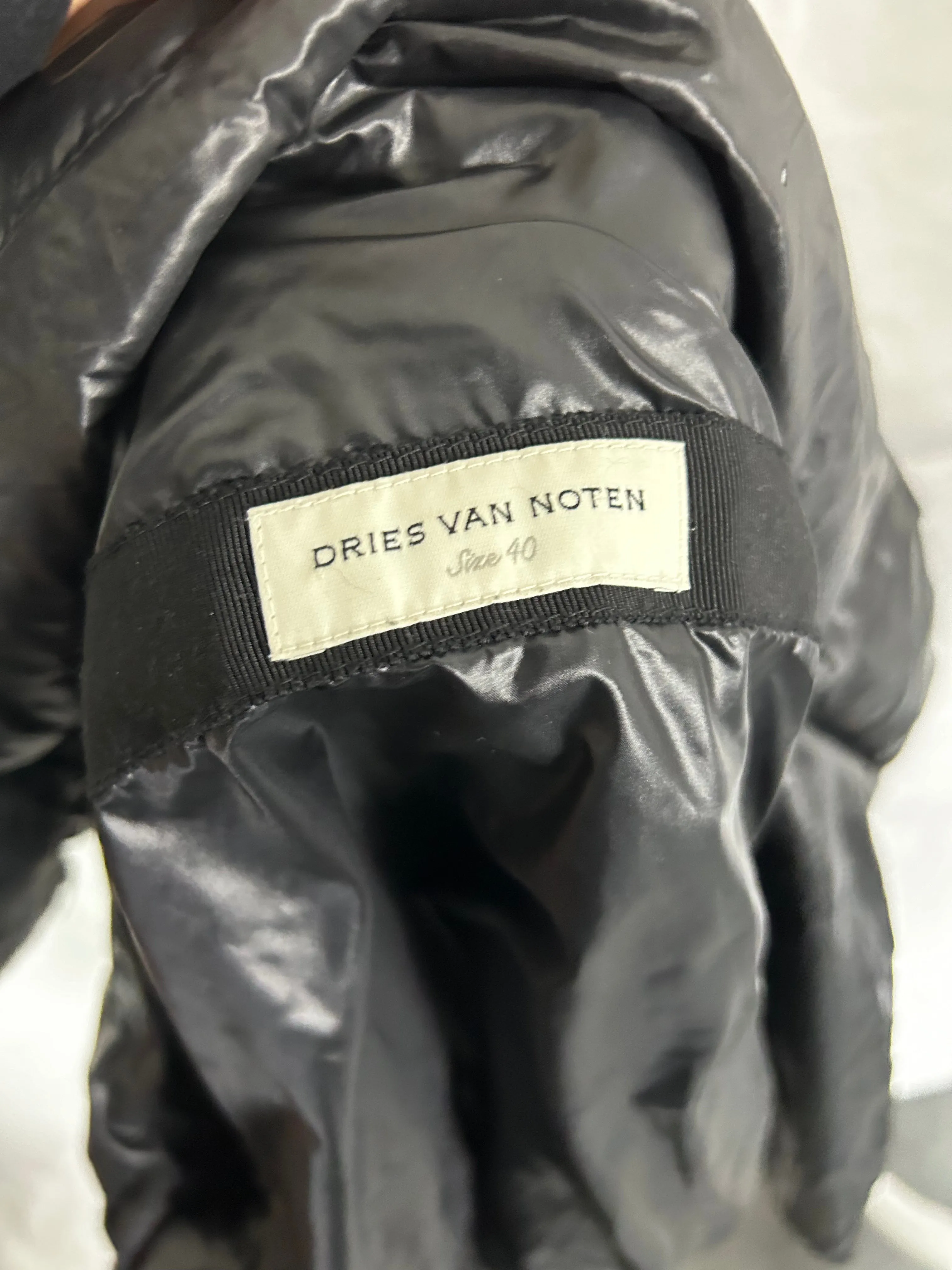 Dries Van Noten Black Quilted Down Crop Jacket M/L