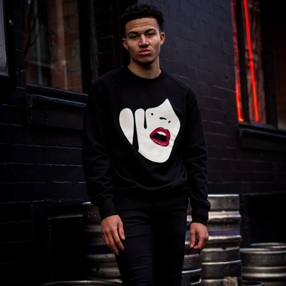 Droplet Face - Sweatshirt - Black