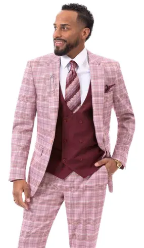 EJ Samuel Burgundy Suit M2787