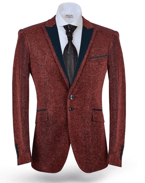 Fashion Blazer, Lurex Red - Mens - Coats - Tuxedo