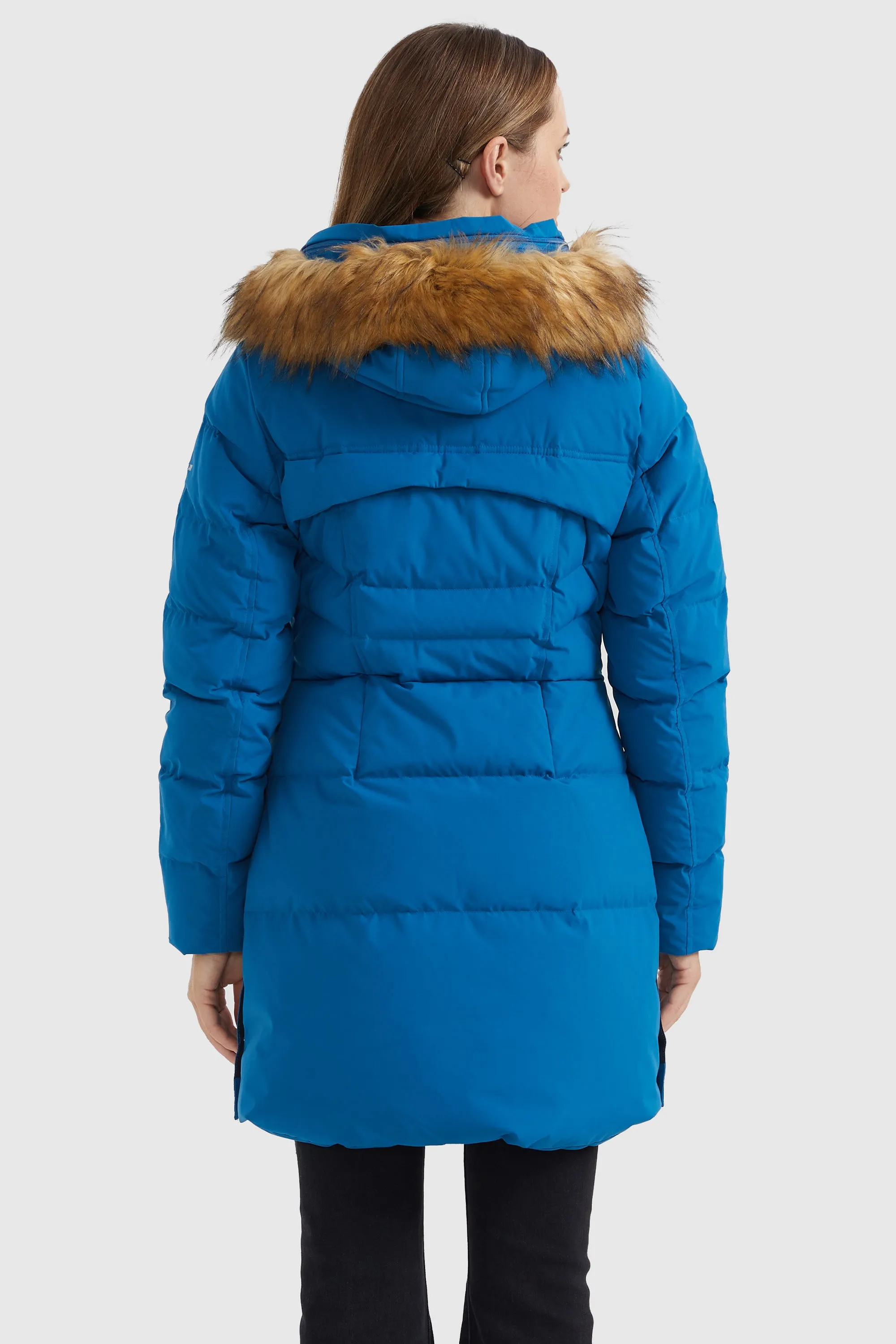 Faux Fur Trim Hood Winter Down Jacket