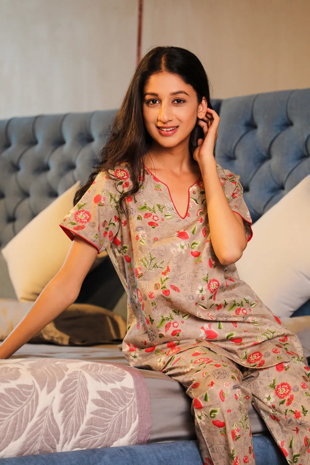 Floral print Night suit