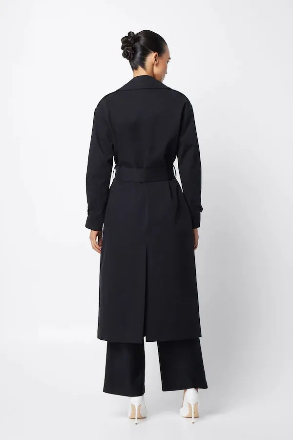 For Keeps Trench Coat Black