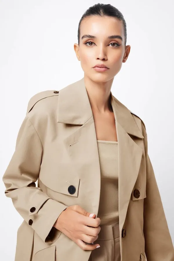 For Keeps Trench Coat Neutral