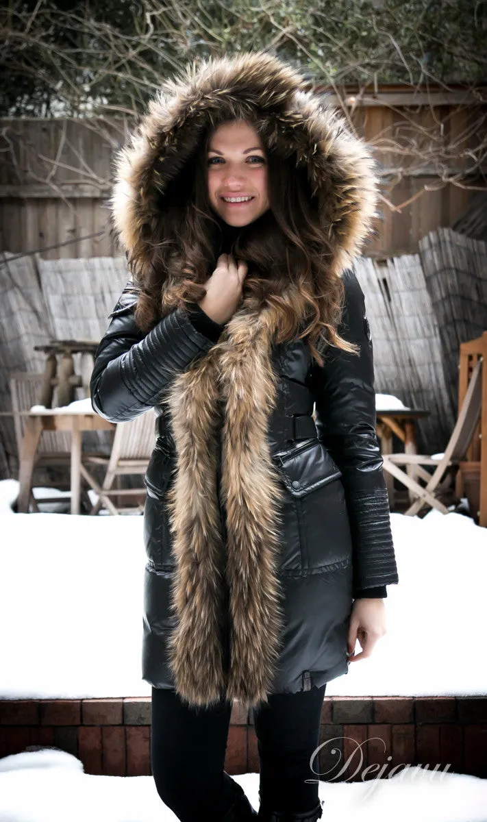 GELLERY Down Jacket With Fur Trim