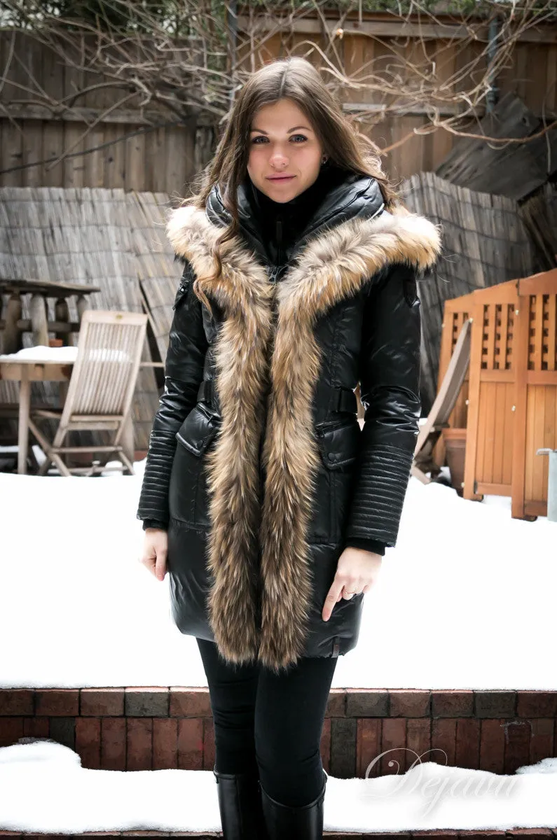 GELLERY Down Jacket With Fur Trim