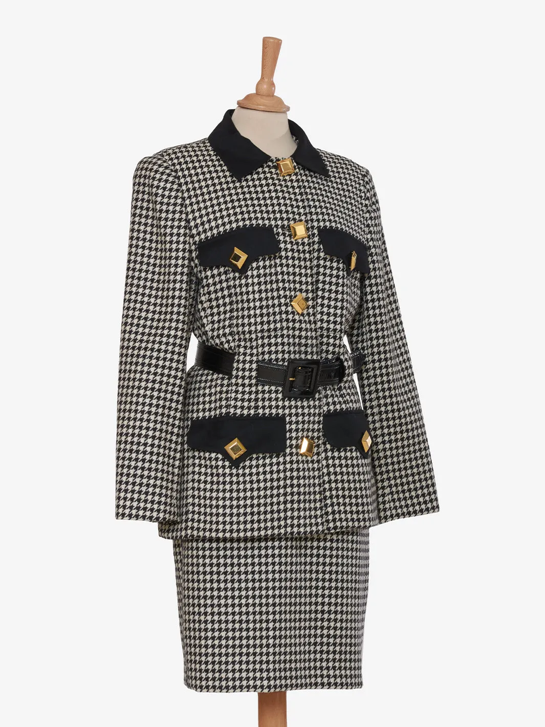 Genny Houndstooth Wool Suit