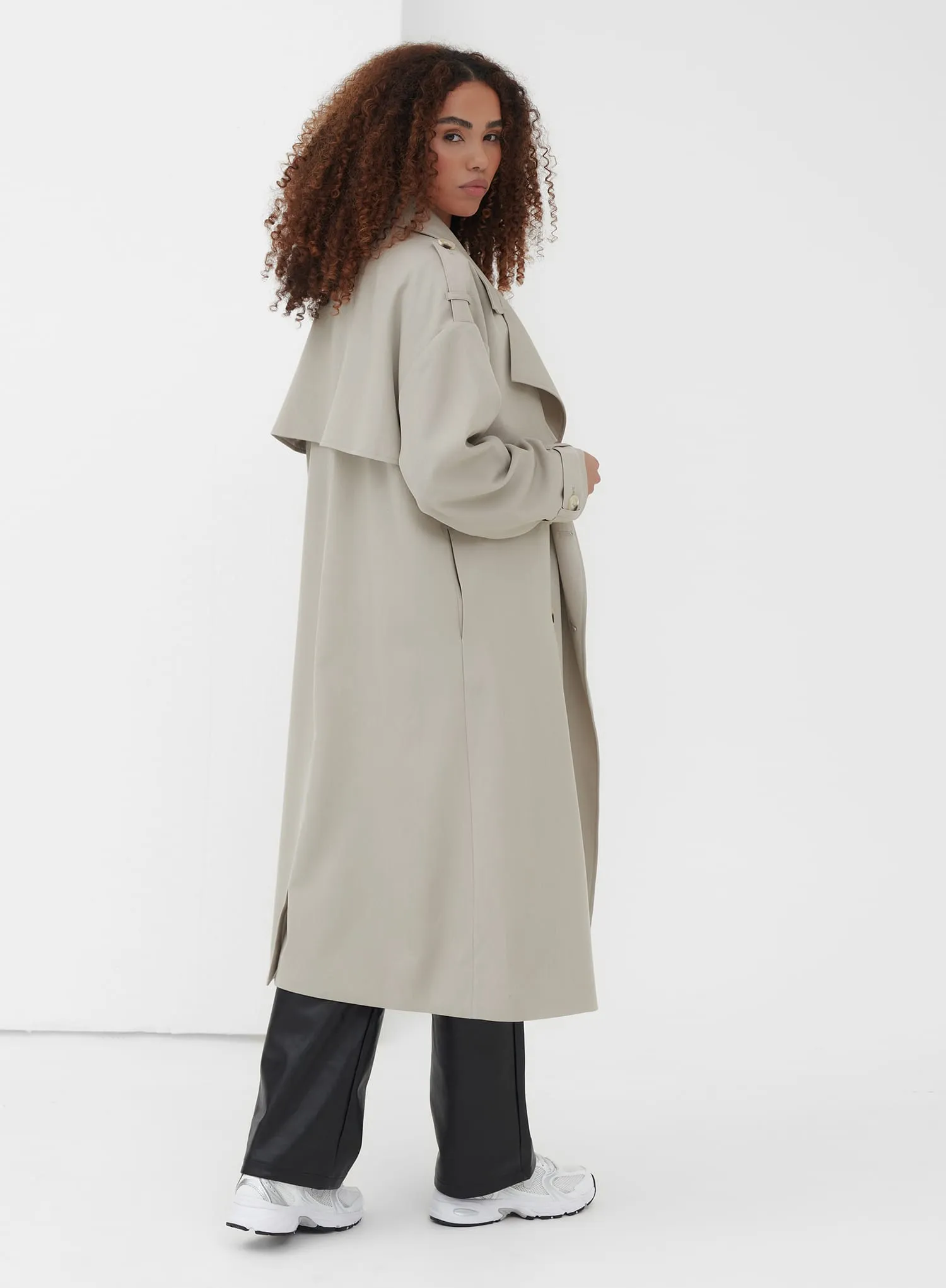 Grey Oversized Trench Coat - Ramona