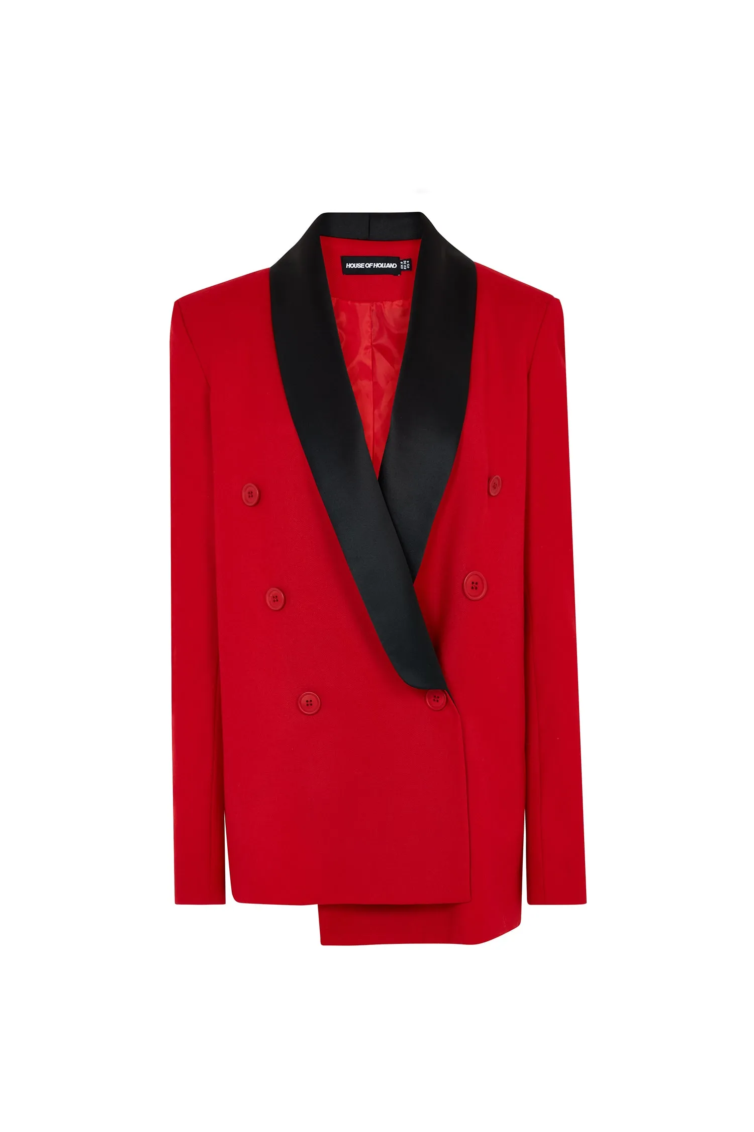 House of Holland Wool Red Double Breasted Suit Jacket