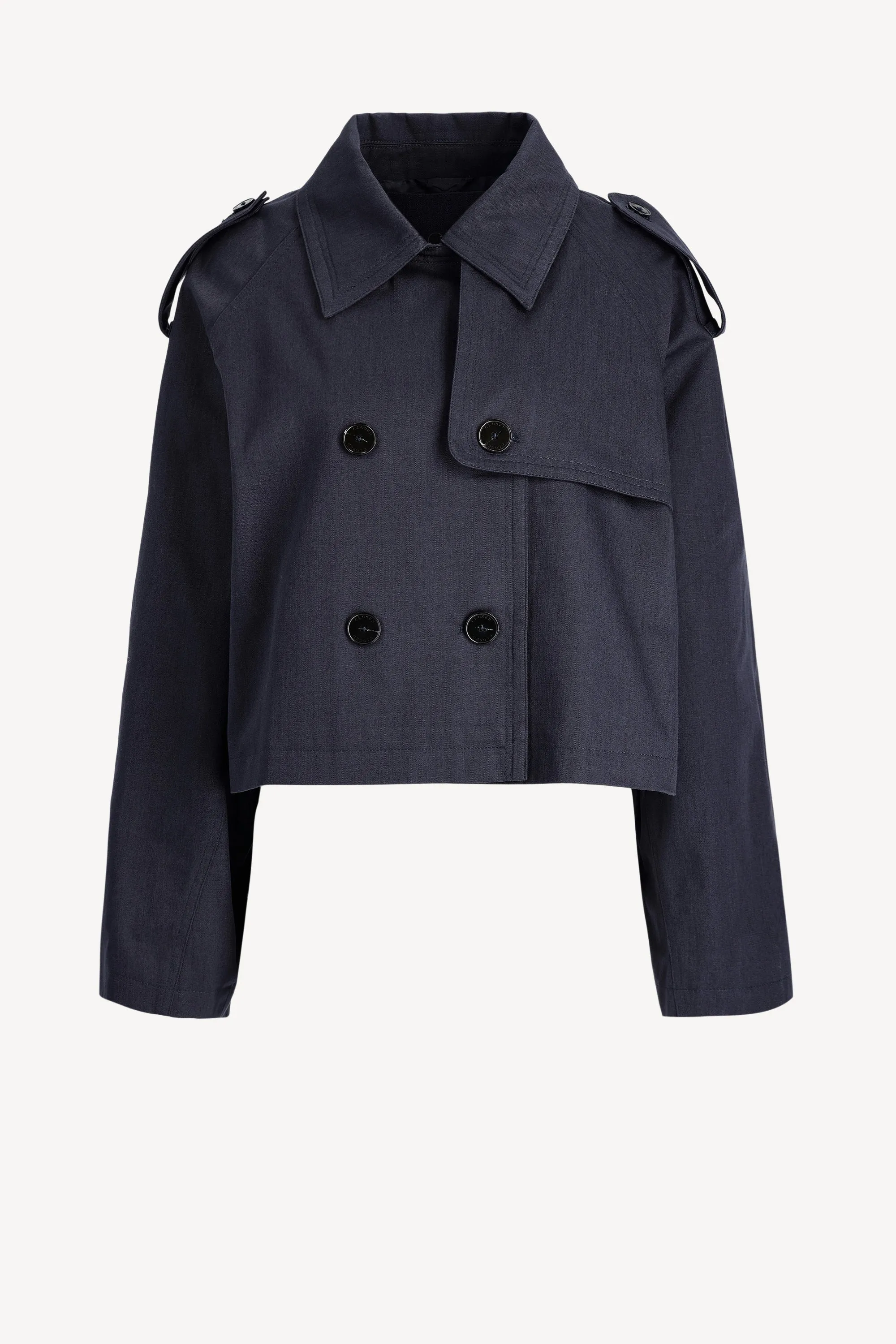 Jacke Cropped Trench in Space Blue