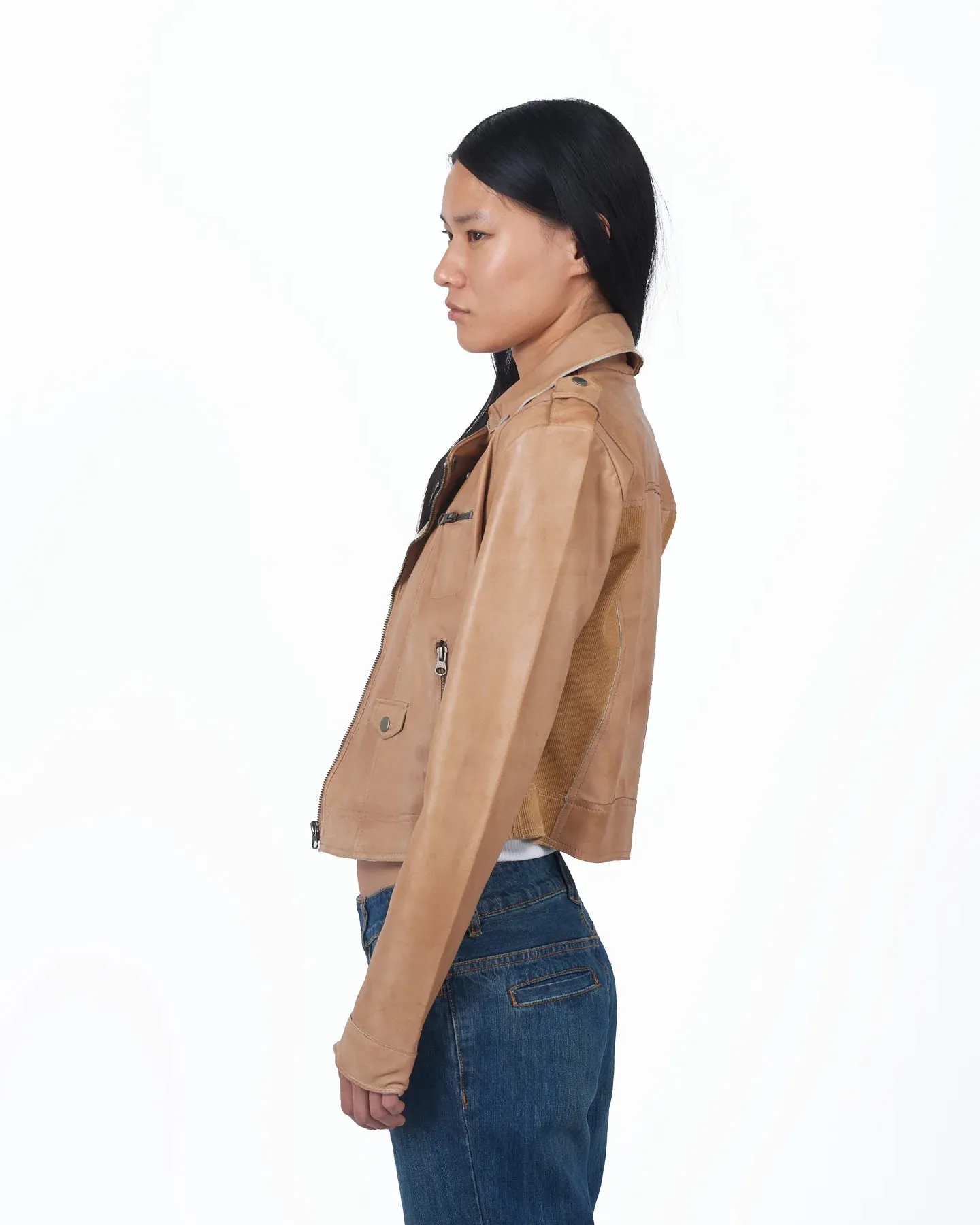 Jackett NY Piper Patina Leather Jacket - Au Lait