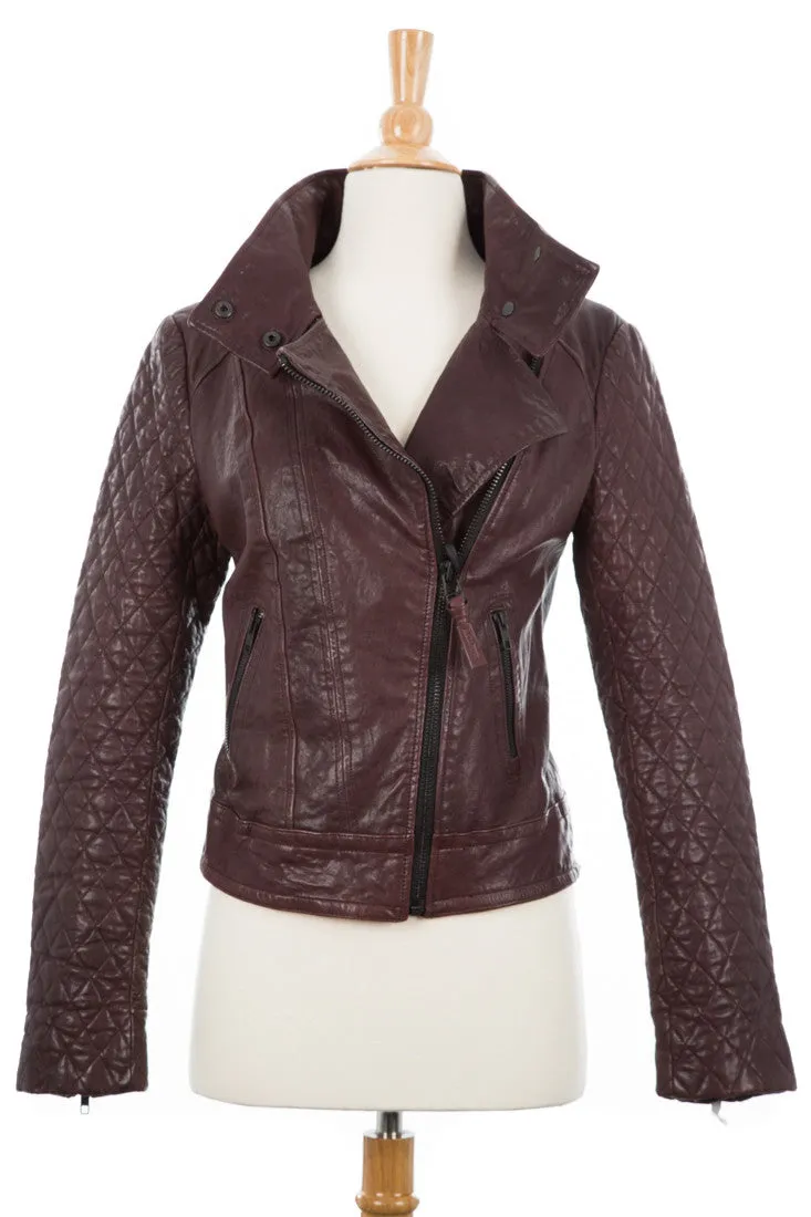 Jimmie Distressed Leather Biker Jacket