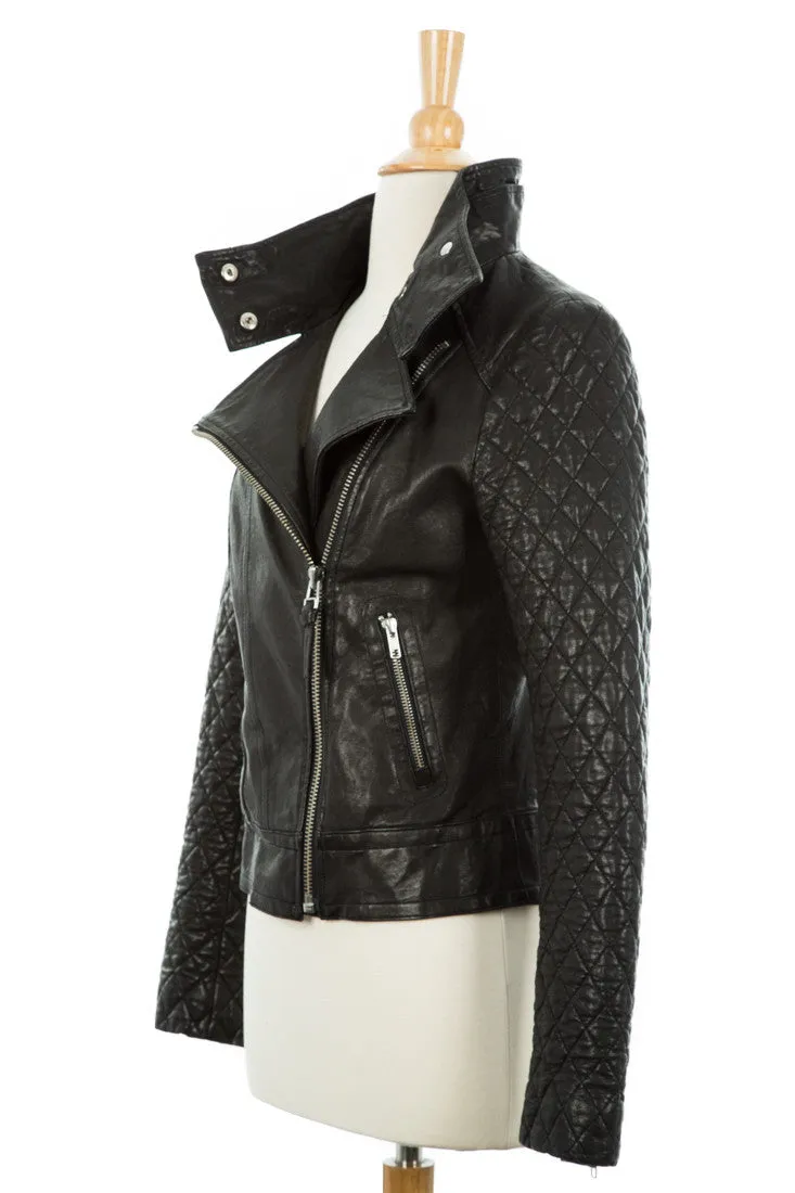 Jimmie Distressed Leather Biker Jacket