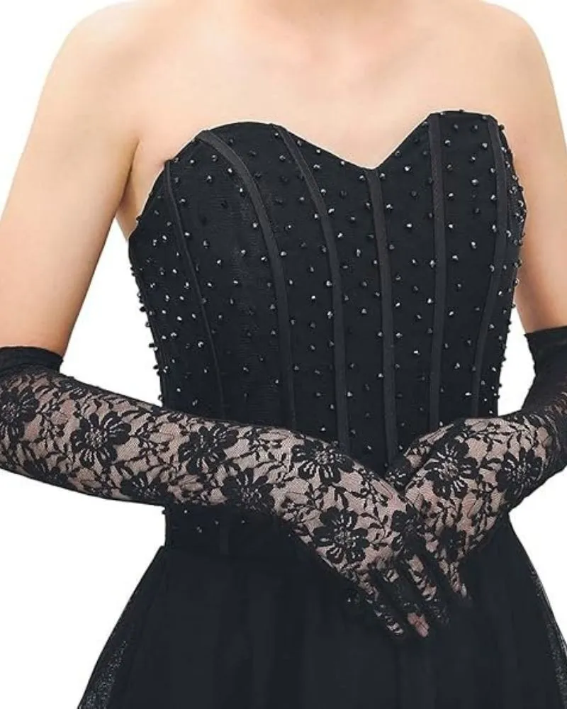 Lace Gloves Long Sexy Dress Gloves Accessories