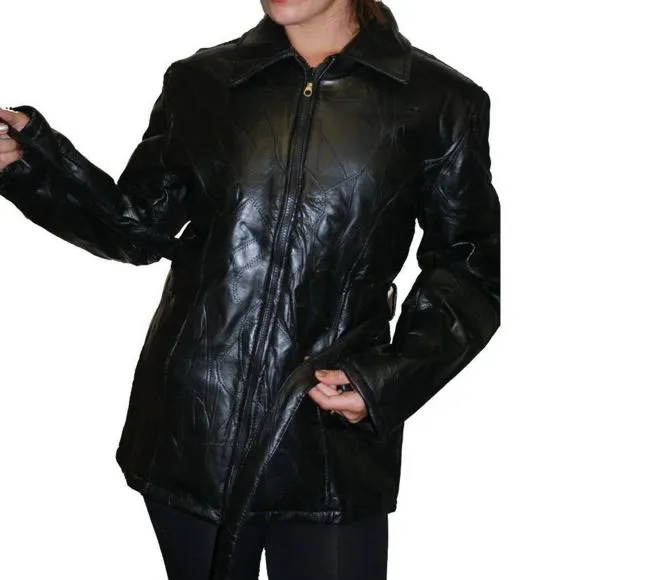 Ladies Patch Leather Jacket