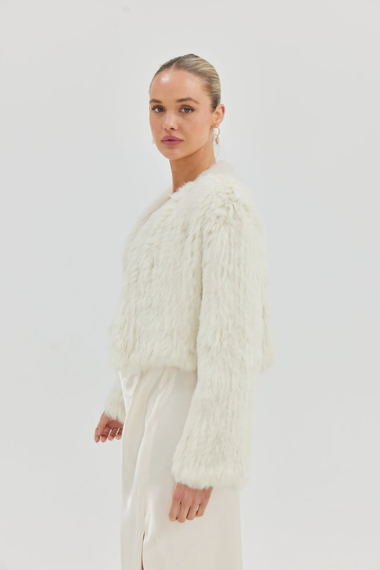 Lola Crop Jacket - Ivory