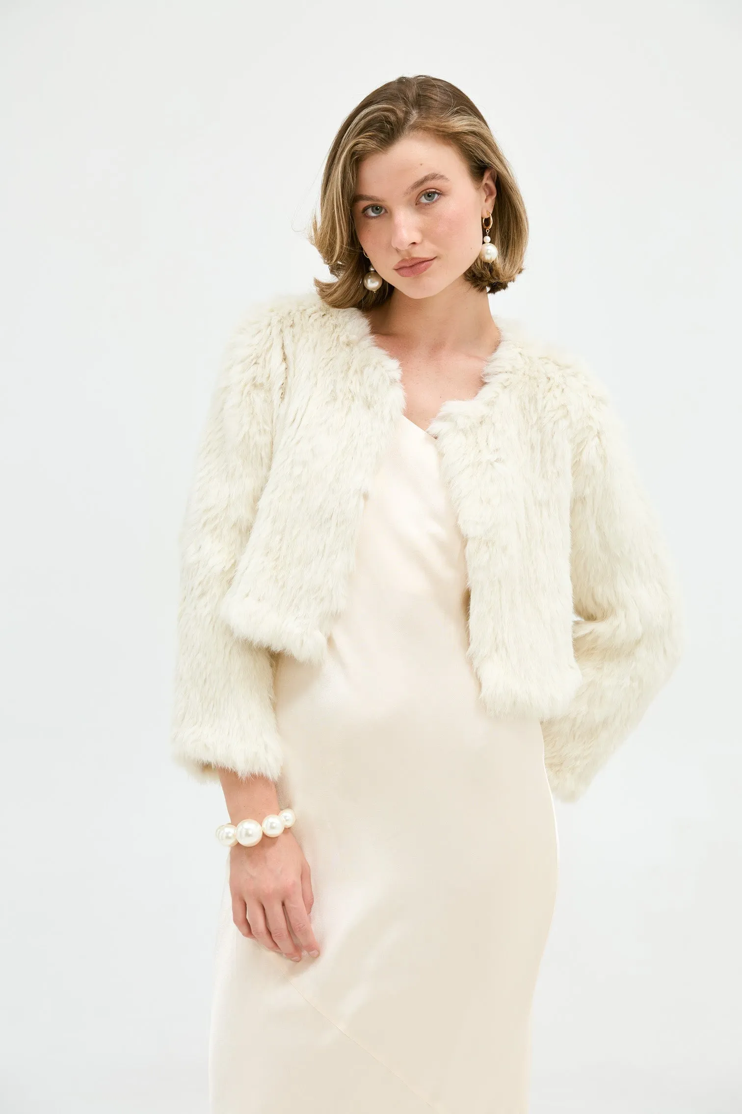 Lola Crop Jacket - Ivory