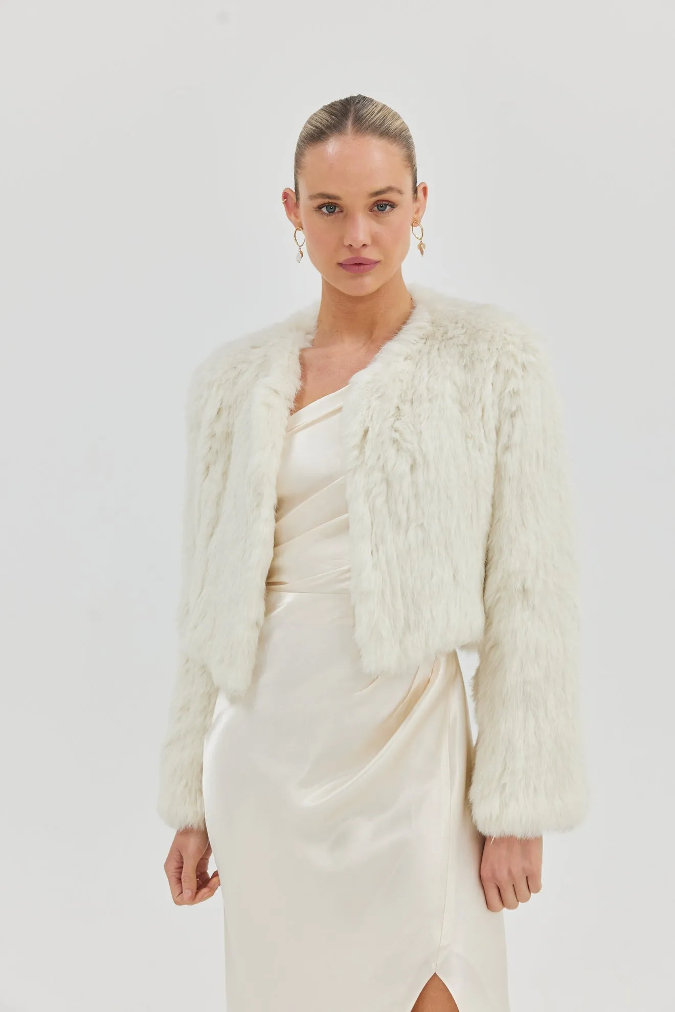 Lola Crop Jacket - Ivory