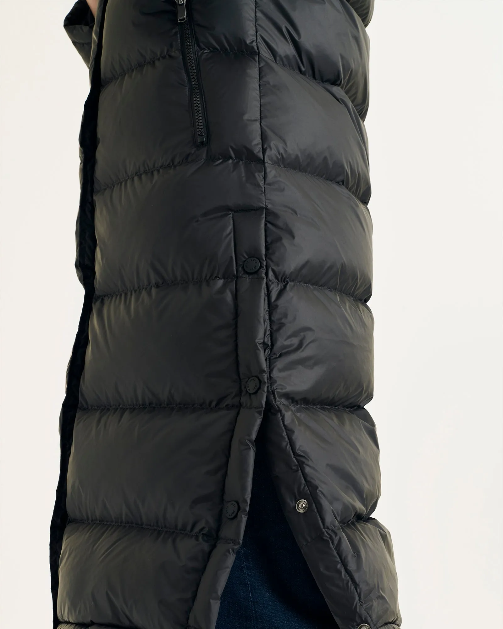 Karachi Black Long Hooded Down Jacket - Optimal Title for E-commerce Product