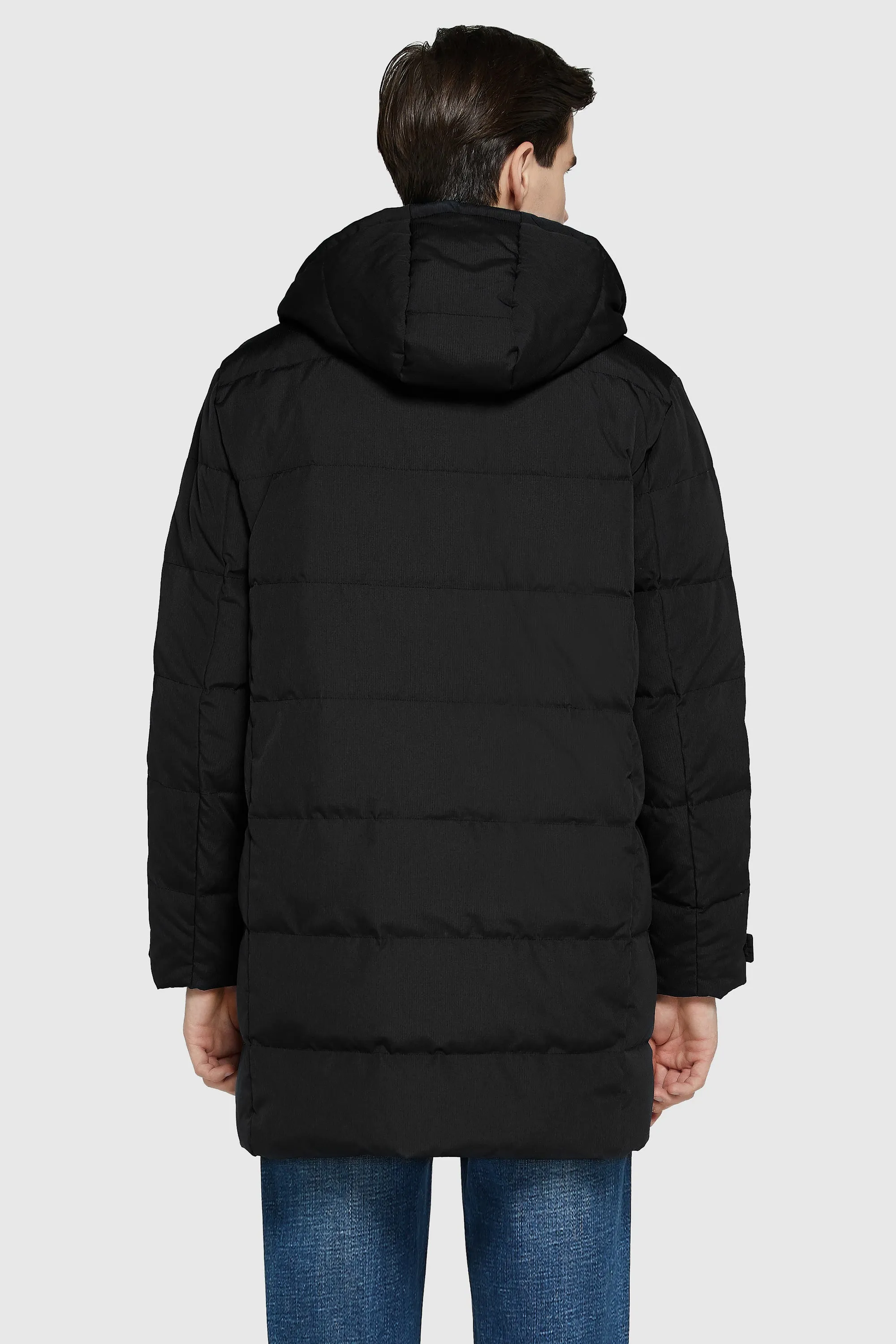 Mid-Length Warm Hooded Puffer Down Jacket