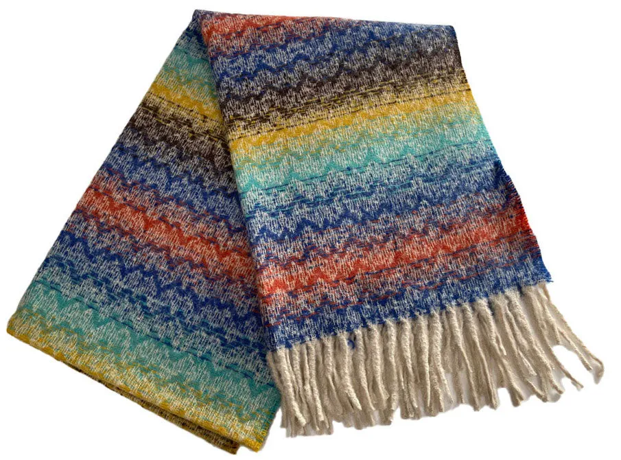 Multi Color Fringe Scarf