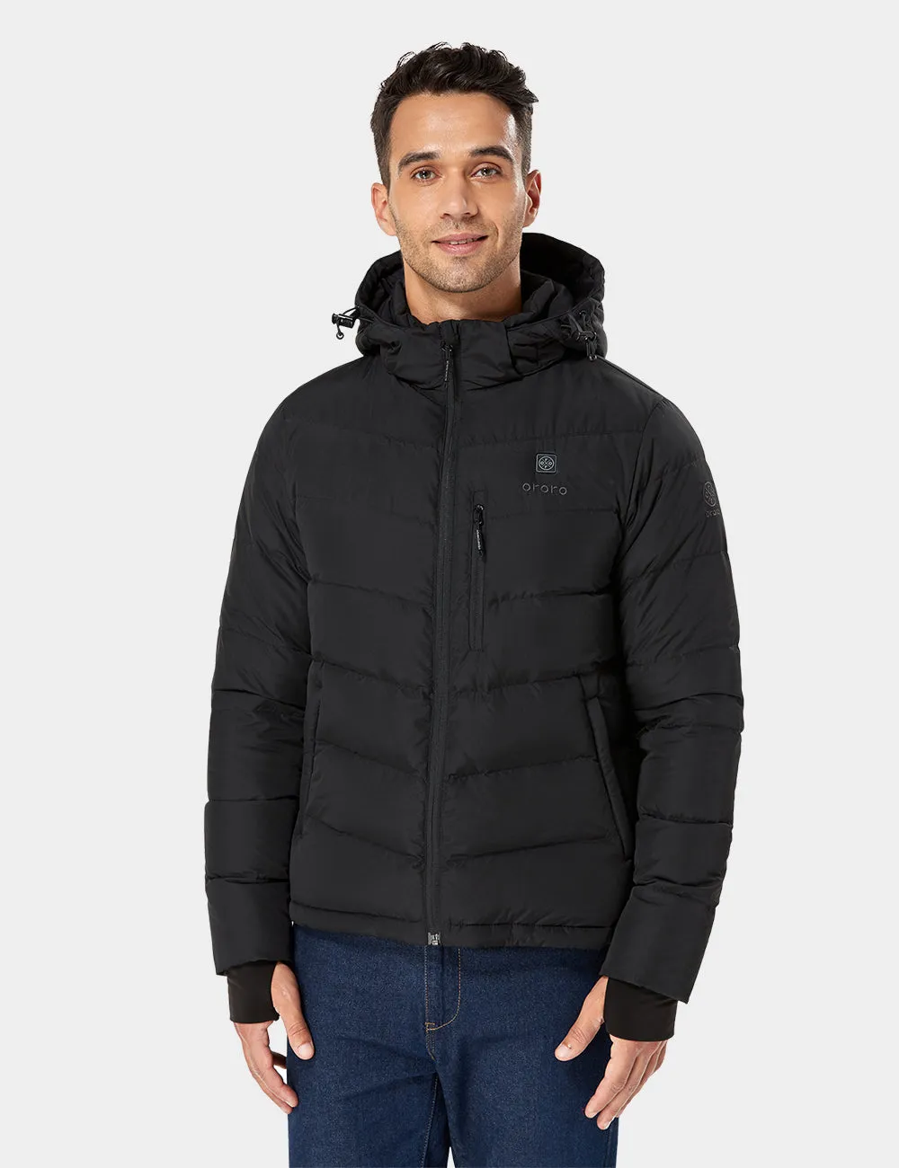 (Open-box) Men's Heated Down Jacket - Black