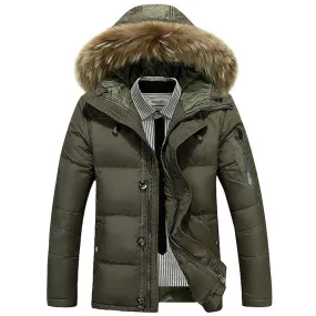 Outdoor Leisure Thick Fur Collar Men's Down Jacket