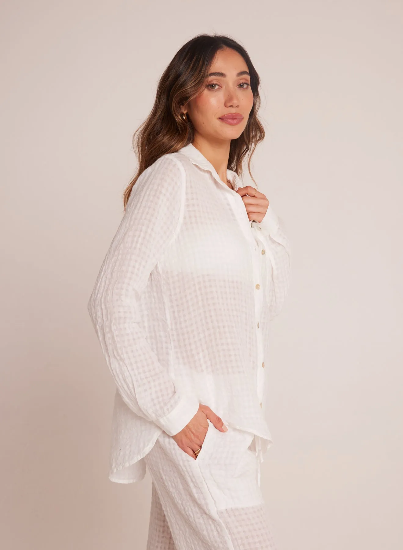 Oversized Pocket Button Down - White