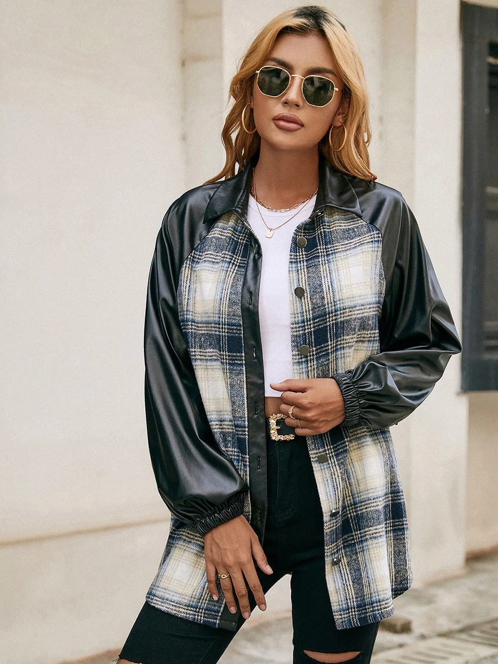 Plaid Button Down Raglan Sleeve Jacket: The Chic and Cozy Jacket You'll Love