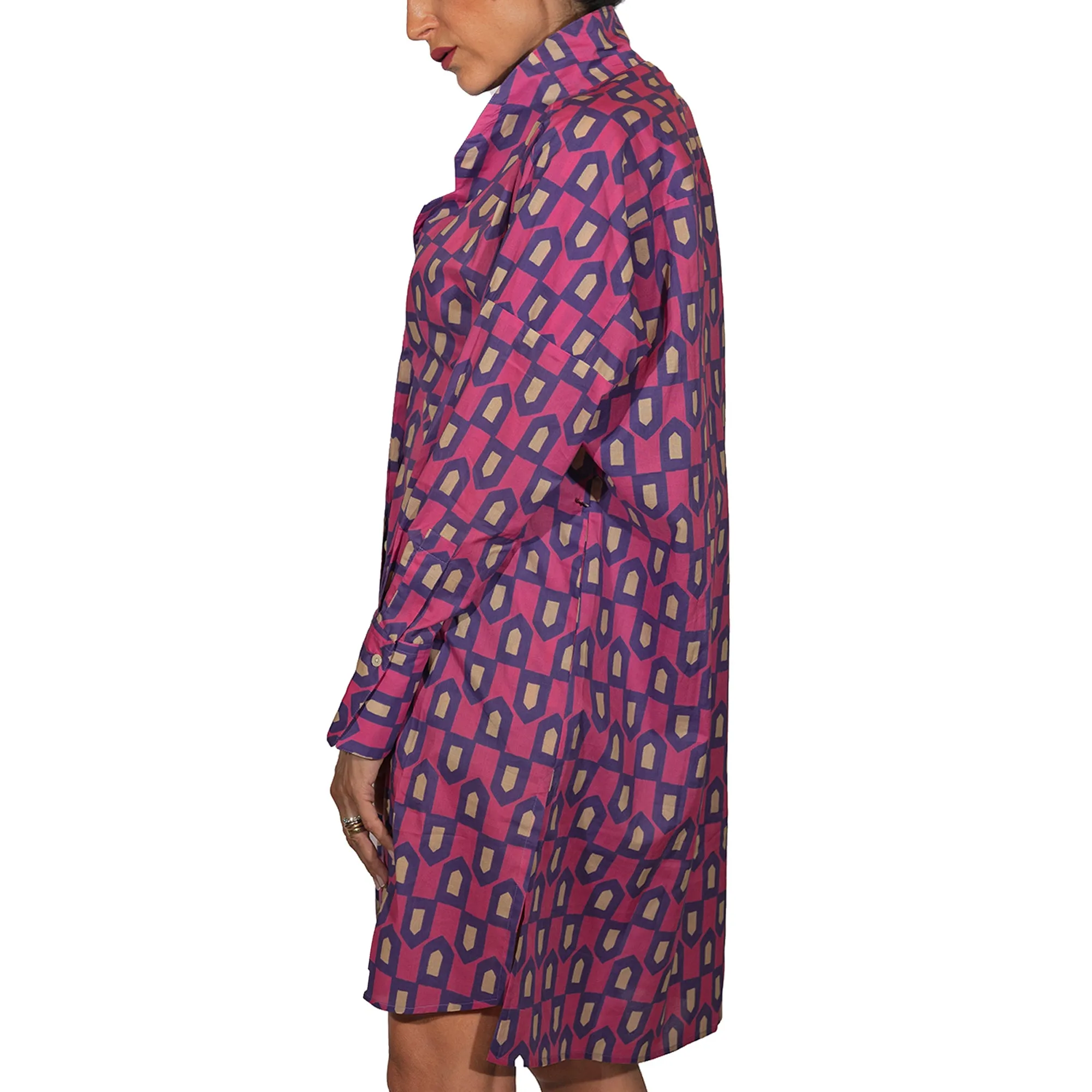 Printed Cotton Trench/Dress Purple