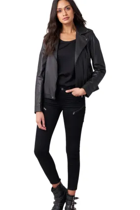 Repeat Cashmere Leather Moto Jacket