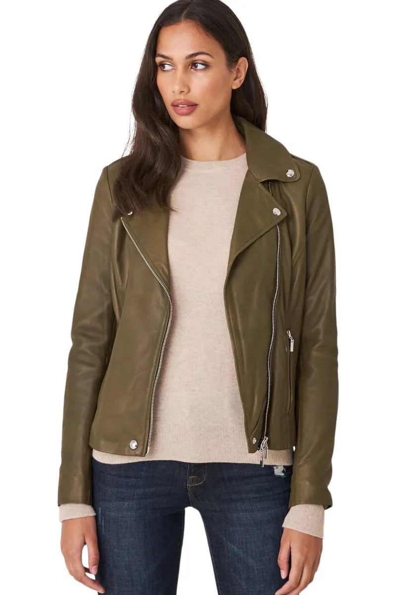 Repeat Cashmere Leather Moto Jacket