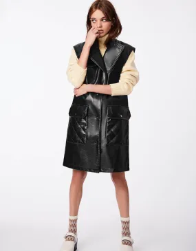 VEGAN LEATHER VEST COAT