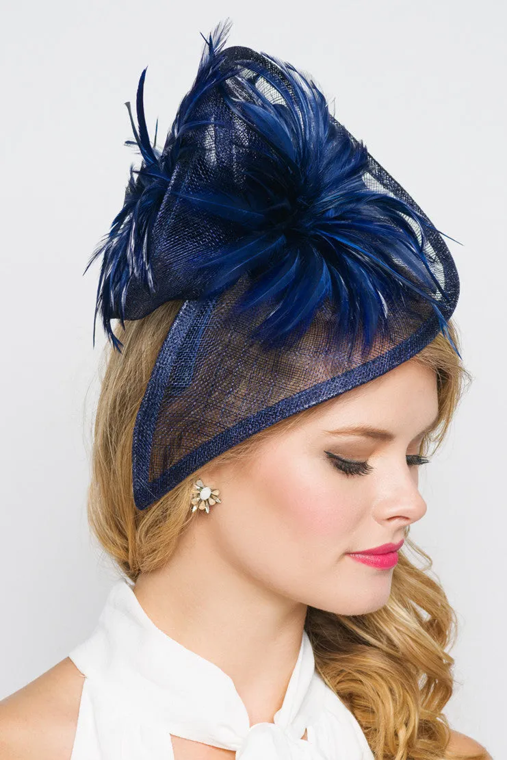 Victoria Fascinator - Navy Blue