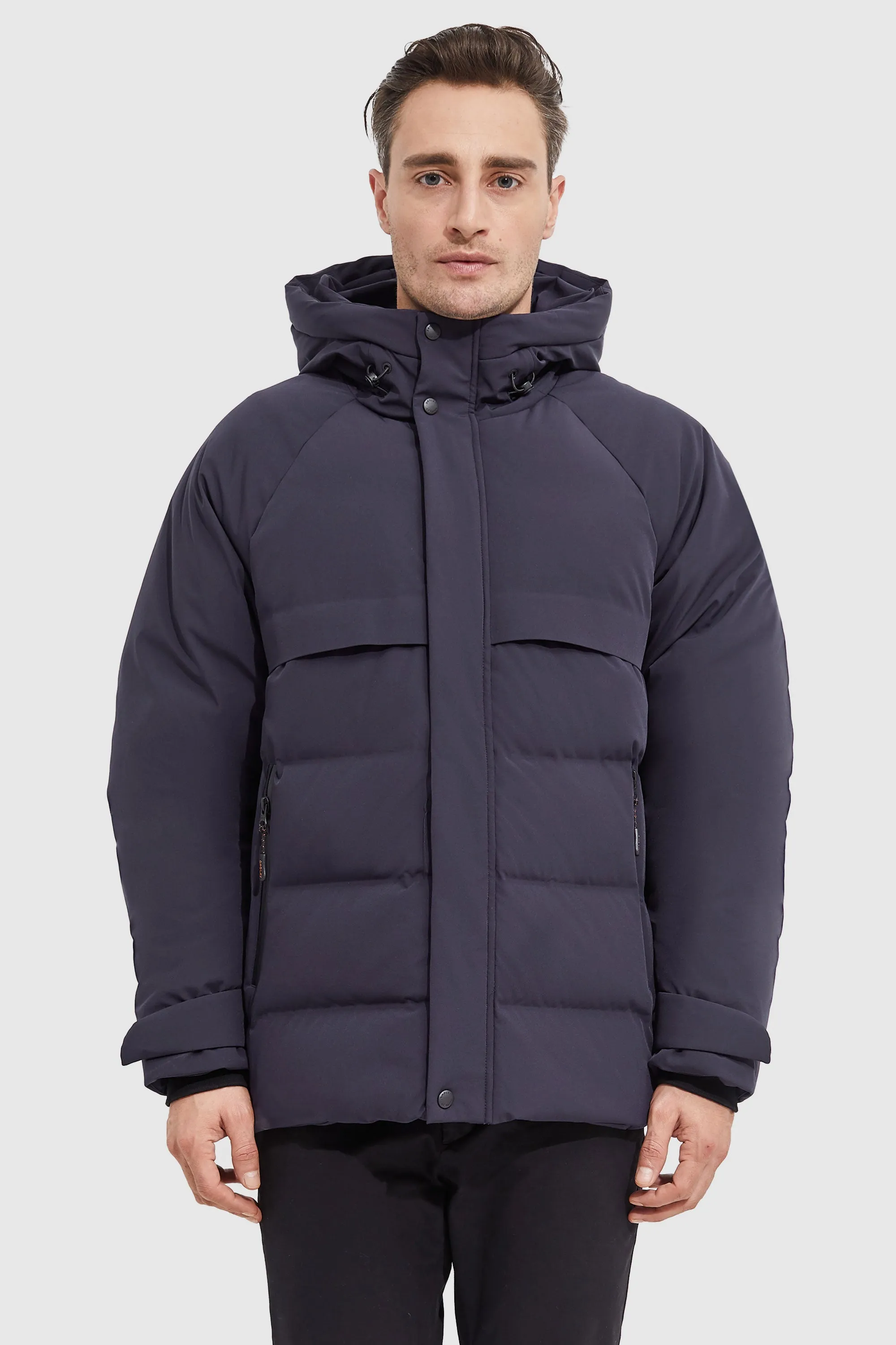 Winter Hood Ribbed Cuff Down Jacket