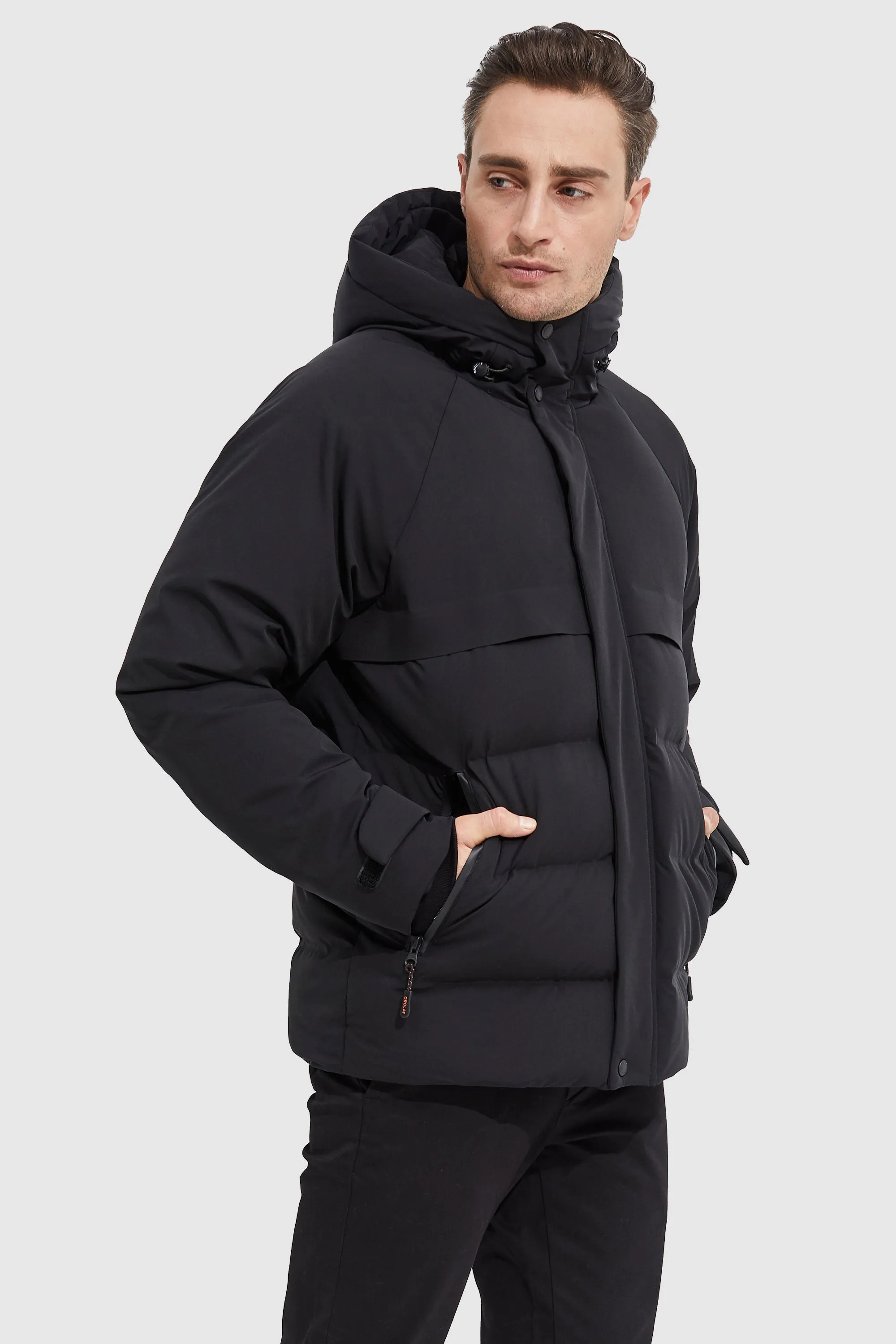 Winter Hood Ribbed Cuff Down Jacket