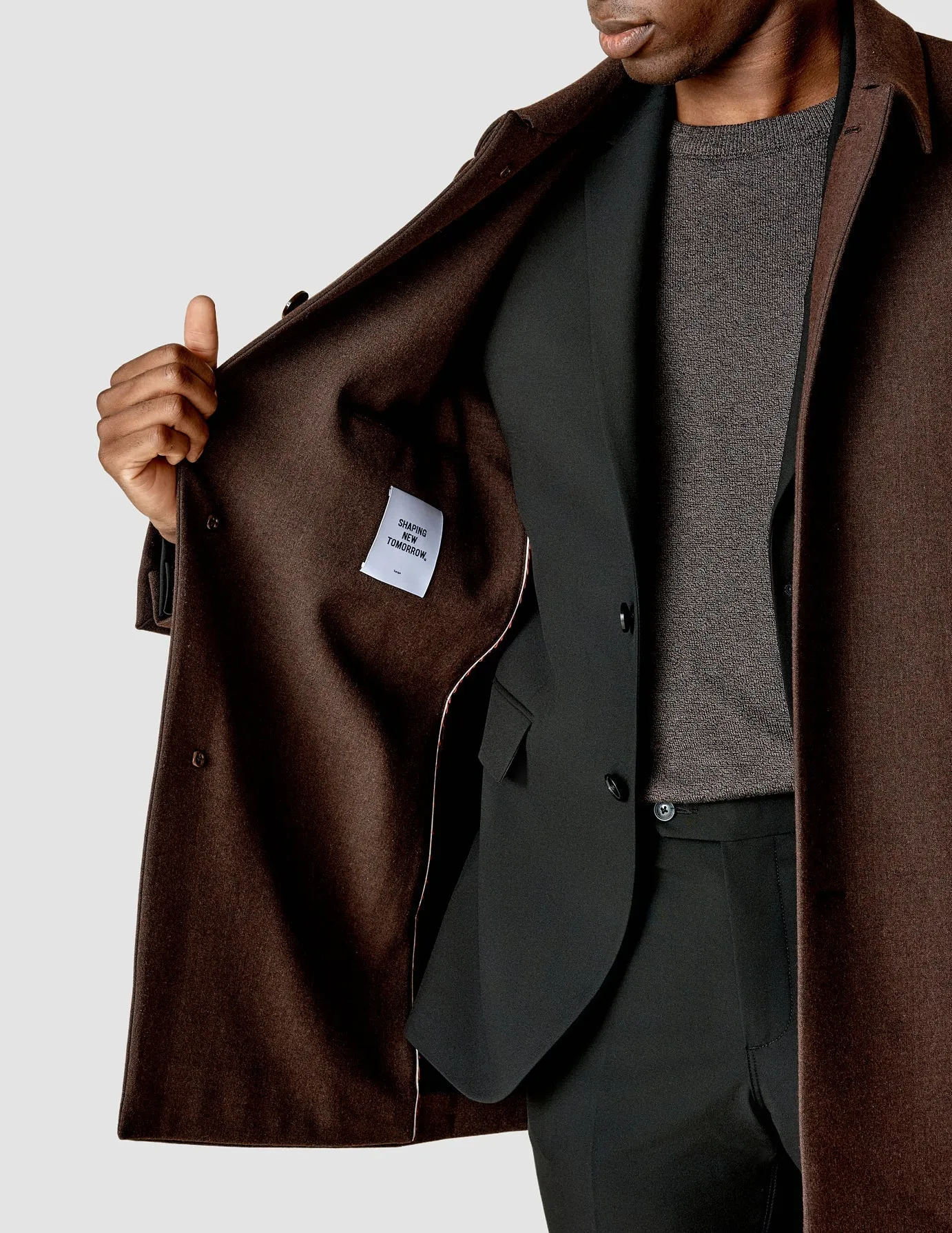 Wool Coat Brown Melange